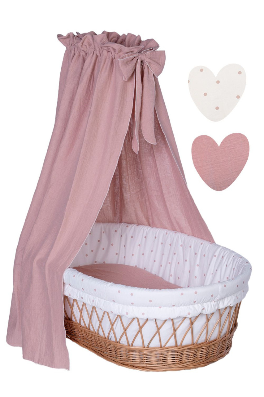 Textiles Set für Stubenwagen Punkte rosa