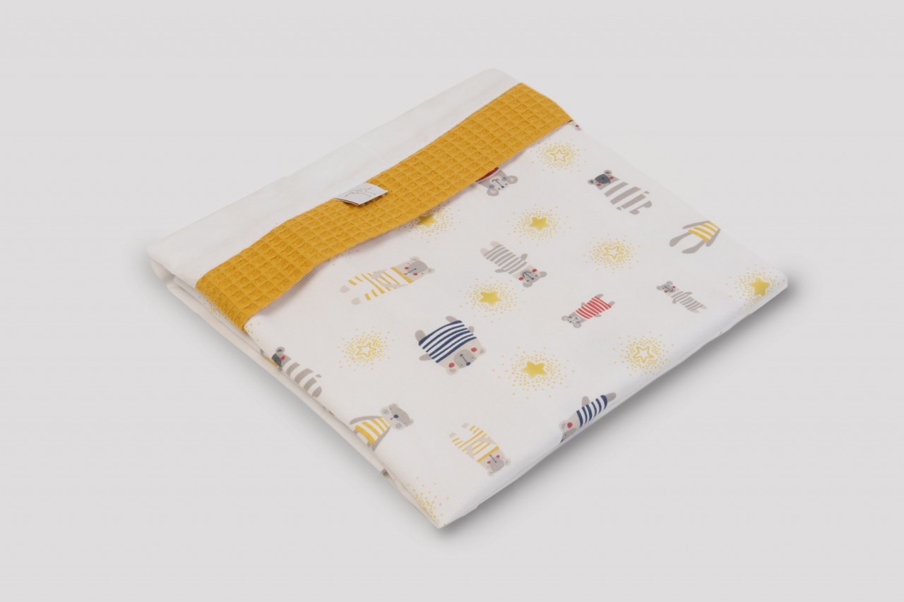 Bettwäsche 80x80 Pyjamabär gelb