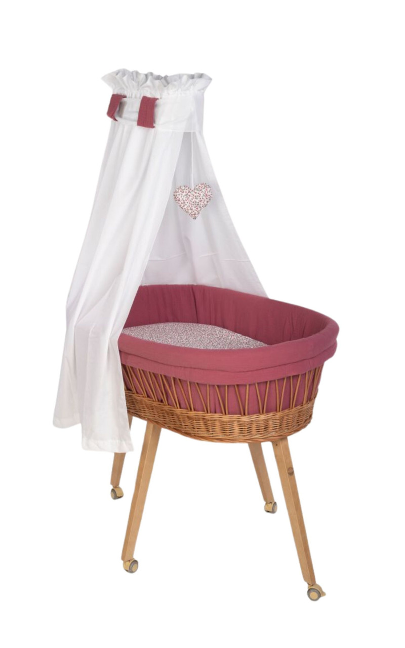 Babybett Lounge natur, Rosarotes Blütenmeer